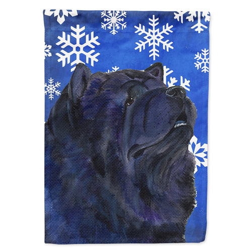 'Caroline'S Treasures Ss4639Gf Chow Chow Winter Snowflakes Holiday Flag, Small, Multicolor'