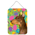 Inch CarolineS Treasures Ss4813Ds1216 Doberman Easter Eggtravaganza Aluminium Metal Wall Or Door Hanging Prints, 16 Inch  Inch  X 12 Inch  Inch , Multi