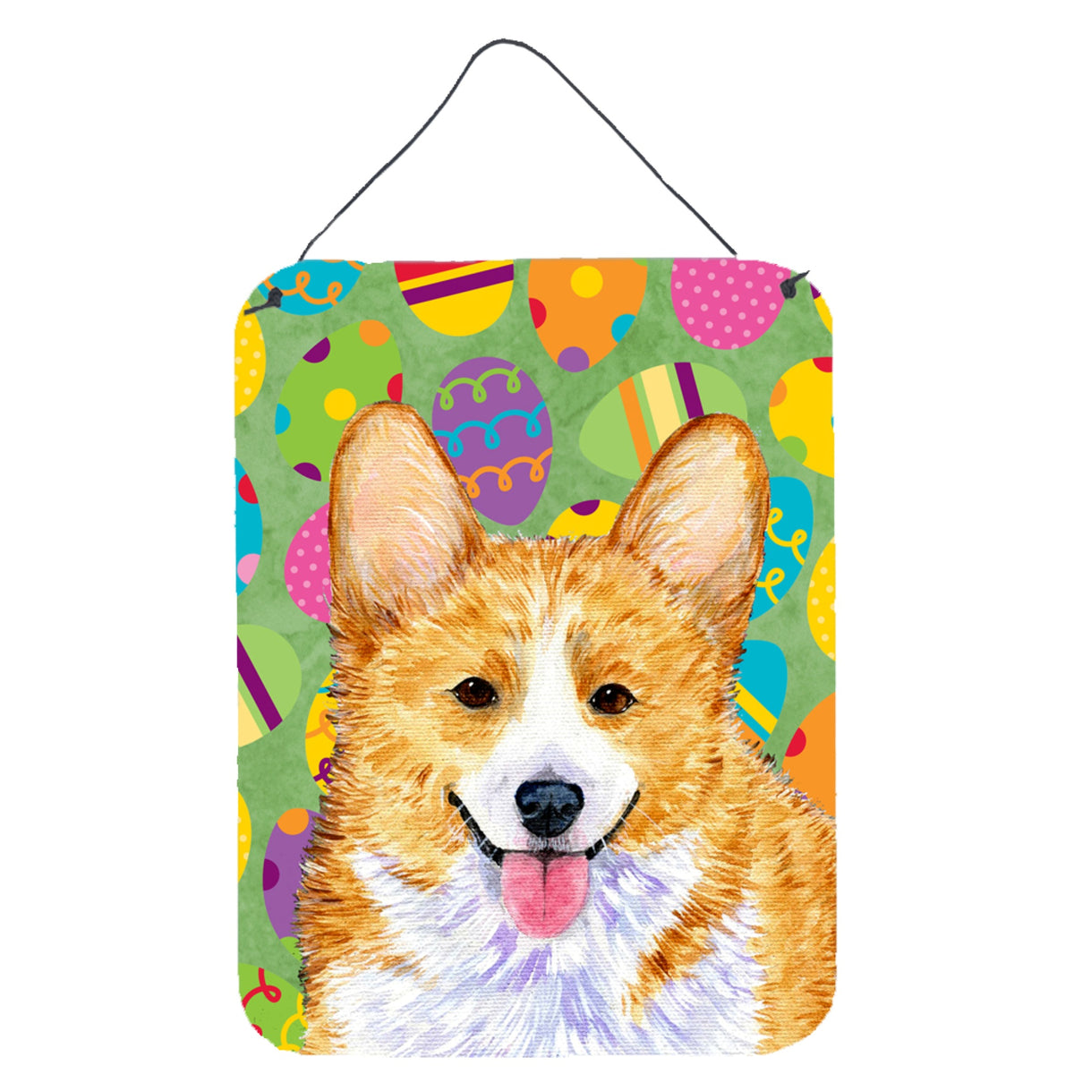 Inch CarolineS Treasures Ss4831Ds1216 Corgi Easter Eggtravaganza Aluminium Metal Wall Or Door Hanging Prints, 16 Inch  Inch  X 12 Inch  Inch , Multicol