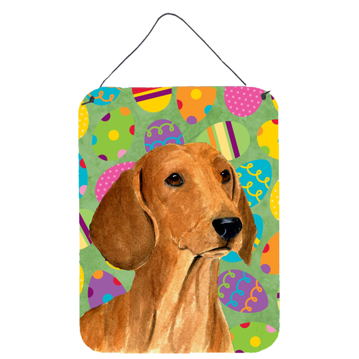 Inch CarolineS Treasures Ss4832Ds1216 Dachshund Easter Eggtravaganza Aluminium Metal Wall Or Door Hanging Prints, 16 Inch  Inch  X 12 Inch  Inch , Mult