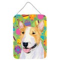 CarolineS Treasures Bull Terrier Easter Eggtravaganza Aluminium Metal Wall Or Door Hanging Prints, 16 Inch  Inch  X 12 Inch  Inch , Multicolor