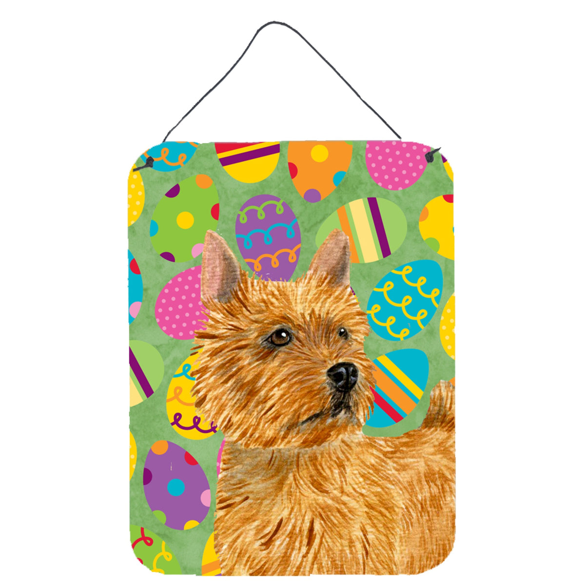 CarolineS Treasures Norwich Terrier Easter Eggtravaganza Wall Or Door Hanging Prints, 16 Inch  Inch  X 12 Inch  Inch , Multicolor