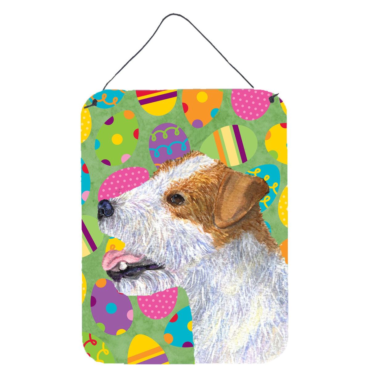 CarolineS Treasures Jack Russell Terrier Easter Eggtravaganza Wall Or Door Hanging Prints, 16 Inch  Inch  X 12 Inch  Inch , Multicolor