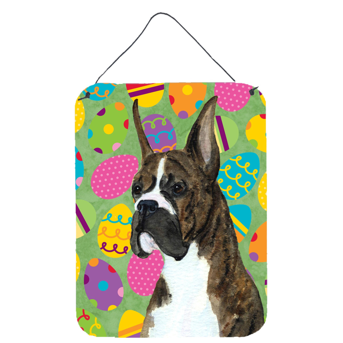Inch CarolineS Treasures Ss4853Ds1216 Boxer Easter Eggtravaganza Aluminium Metal Wall Or Door Hanging Prints, 16 Inch  Inch  X 12 Inch  Inch , Multicol