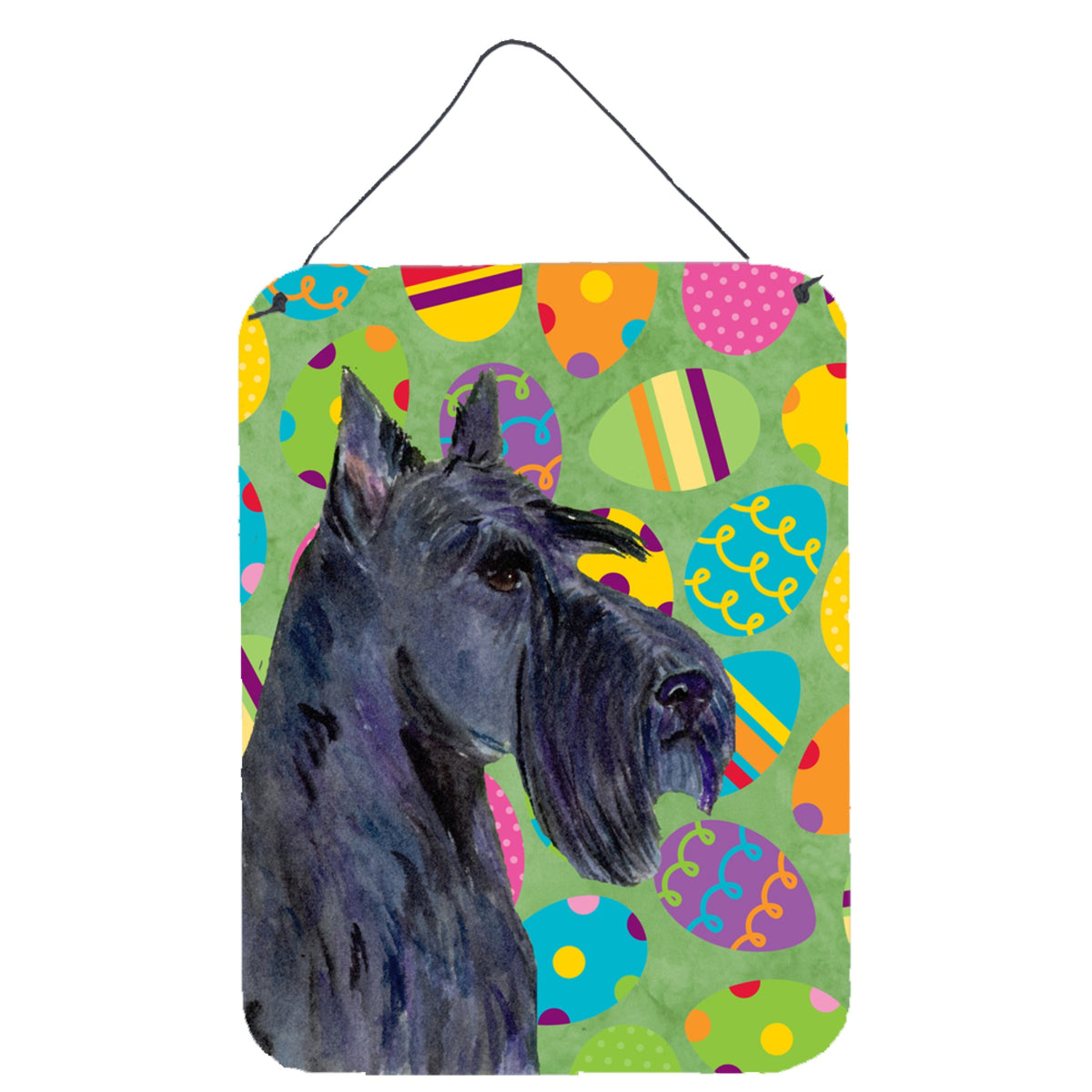 CarolineS Treasures Ss4874Ds1216 Scottish Terrier Easter Eggtravaganza Wall Or Door Hanging Prints, 16 Inch  Inch  X 12 Inch  Inch , Multicolor