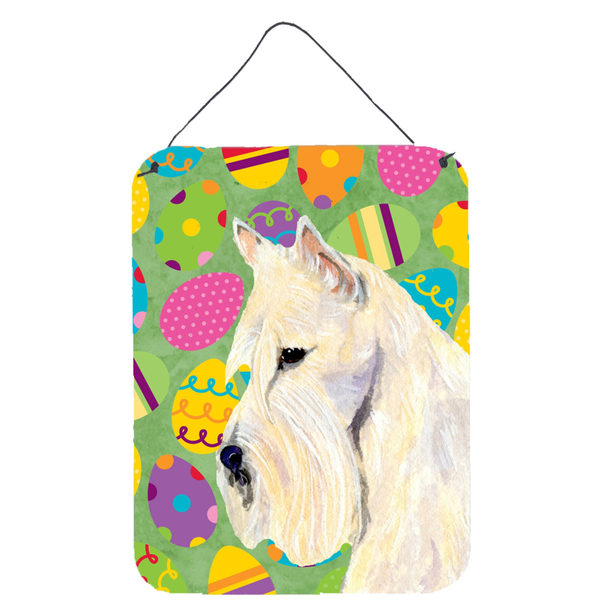 CarolineS Treasures Ss4875Ds1216 Scottish Terrier Easter Eggtravaganza Wall Or Door Hanging Prints, 16 Inch  Inch  X 12 Inch  Inch , Multicolor