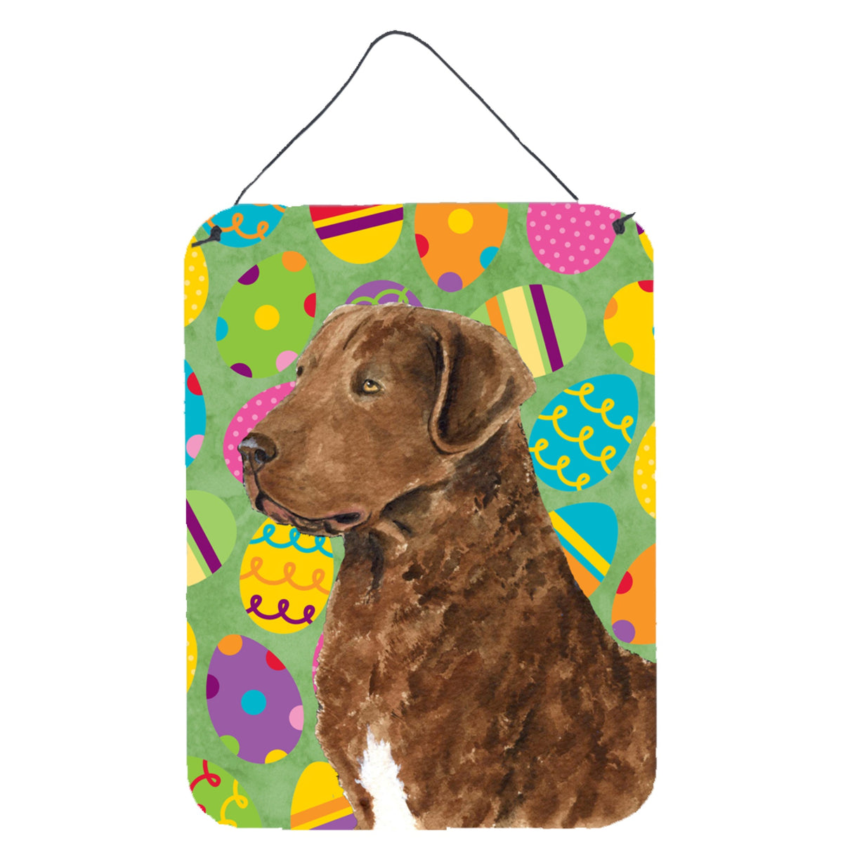 CarolineS Treasures Chesapeake Bay Retriever Easter Eggtravaganza Wall Or Door Hanging Prints, 16 Inch  Inch  X 12 Inch  Inch , Multicolor