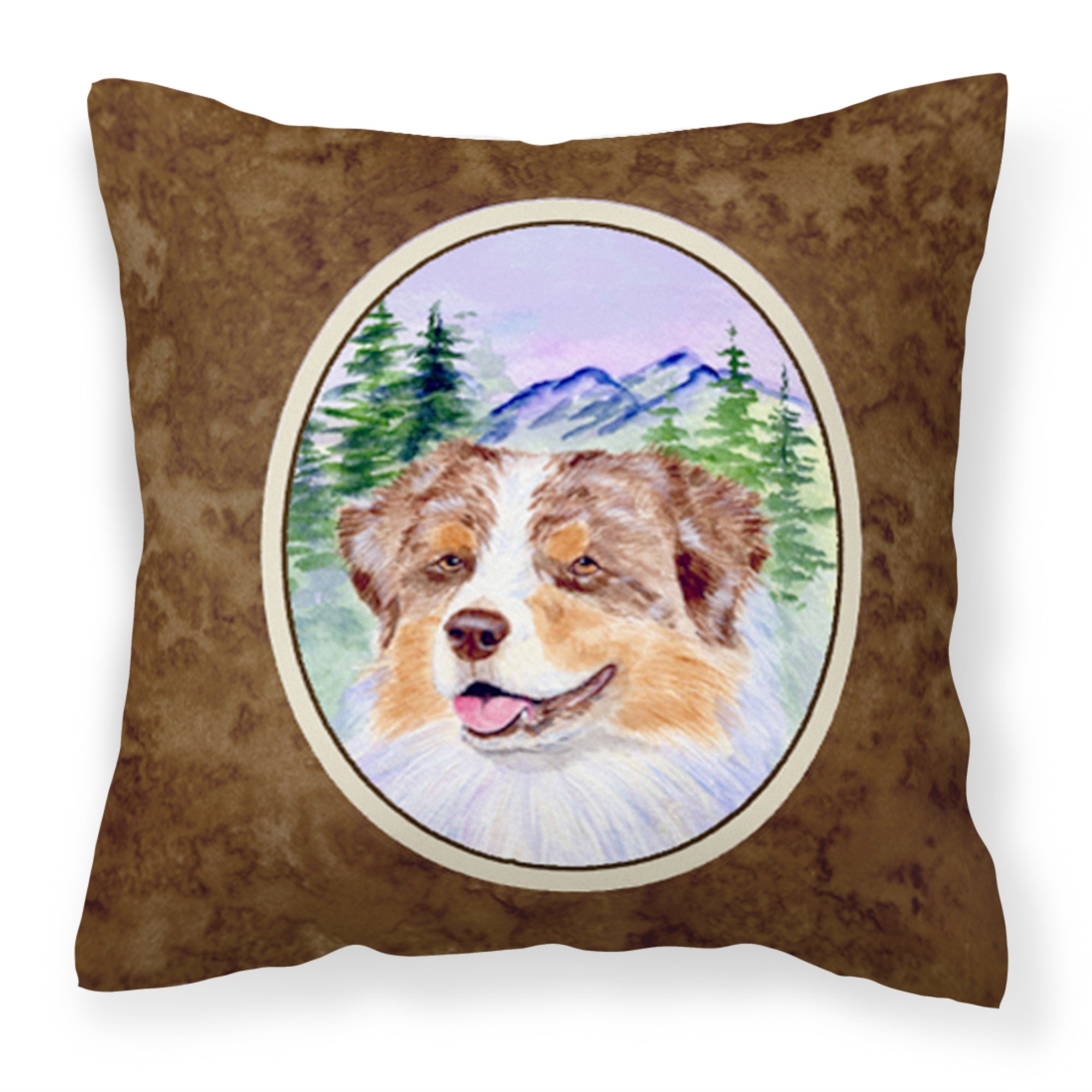 'Caroline'S Treasures Ss8001Pw1414 Australian Shepherd Decorative Canvas Fabric Pillow, Large, Multicolor'