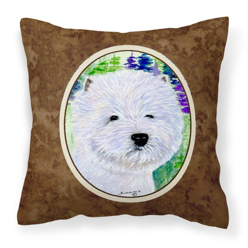 'Caroline'S Treasures Ss8002Pw1414 Westie Decorative Canvas Fabric Pillow, Large, Multicolor'