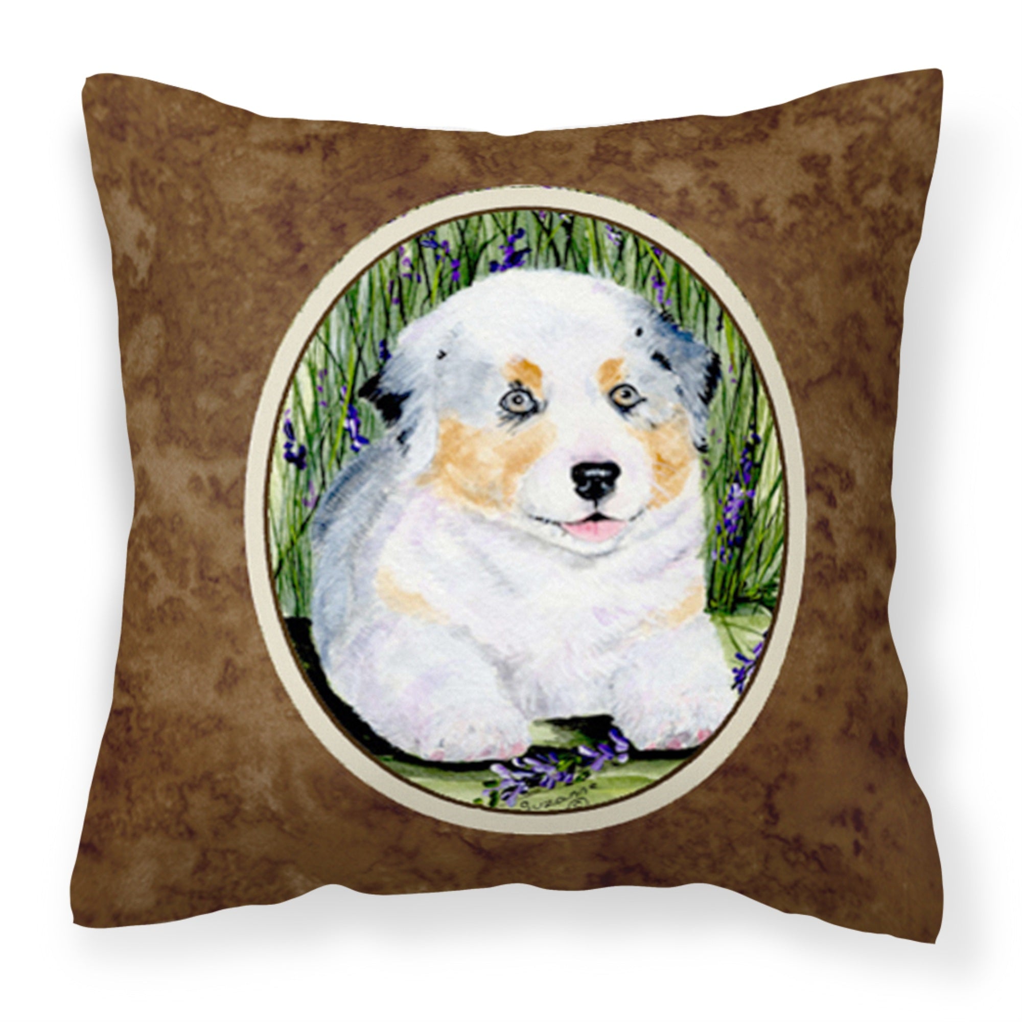 'Caroline'S Treasures Ss8005Pw1414 Australian Shepherd Decorative Canvas Fabric Pillow, Large, Multicolor'