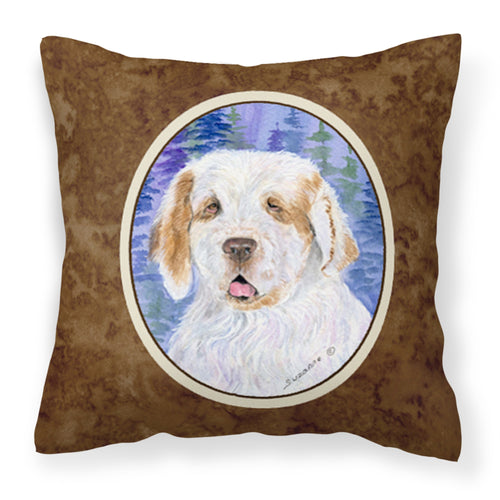 'Caroline'S Treasures Ss8008Pw1414 Clumber Spaniel Decorative Canvas Fabric Pillow, Large, Multicolor'