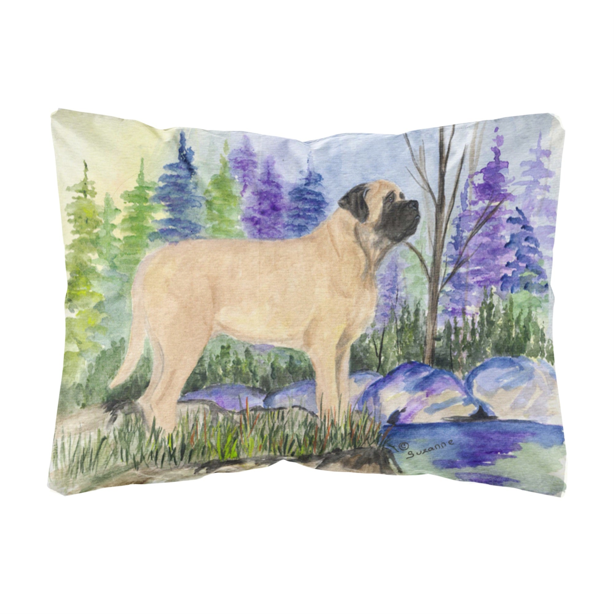 'Caroline'S Treasures Ss8009Pw1216 Mastiff Decorative Canvas Fabric Pillow, Large, Multicolor'