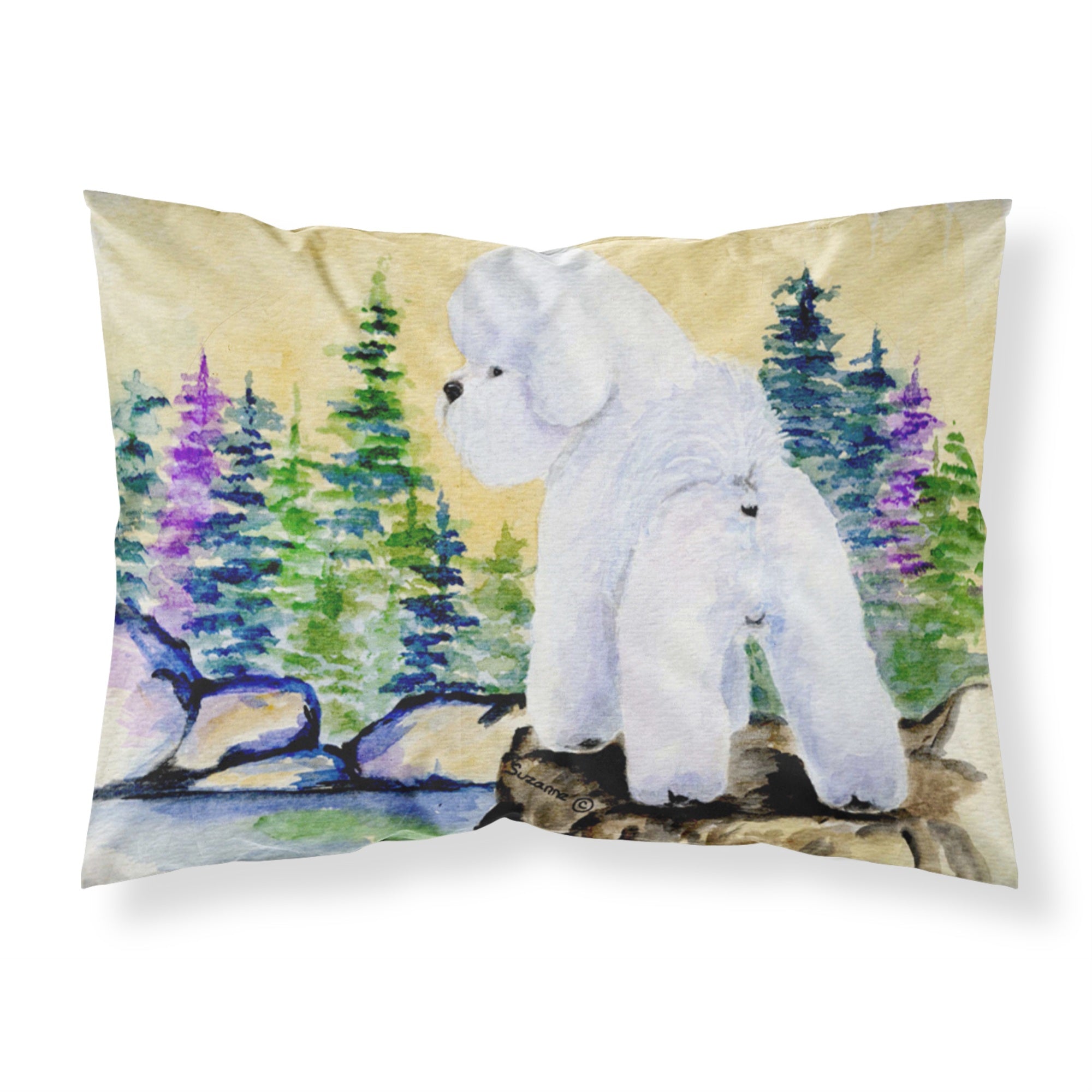 'Caroline'S Treasures Ss8010Pillowcase Bichon Frise Moisture Wicking Fabric Standard Pillowcase, Large, Multicolor'