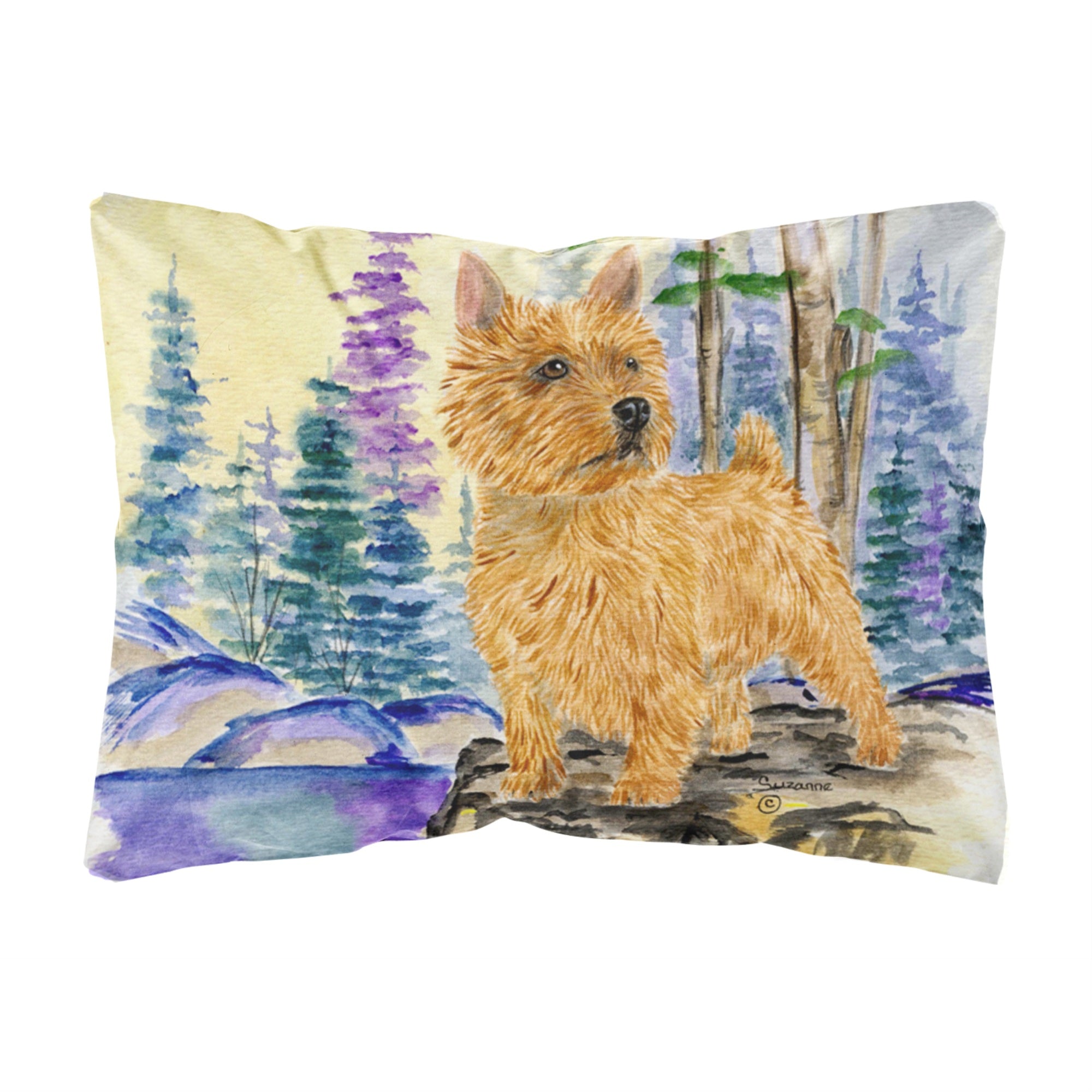 'Caroline'S Treasures Ss8011Pw1216 Norwich Terrier Decorative Canvas Fabric Pillow, Large, Multicolor'