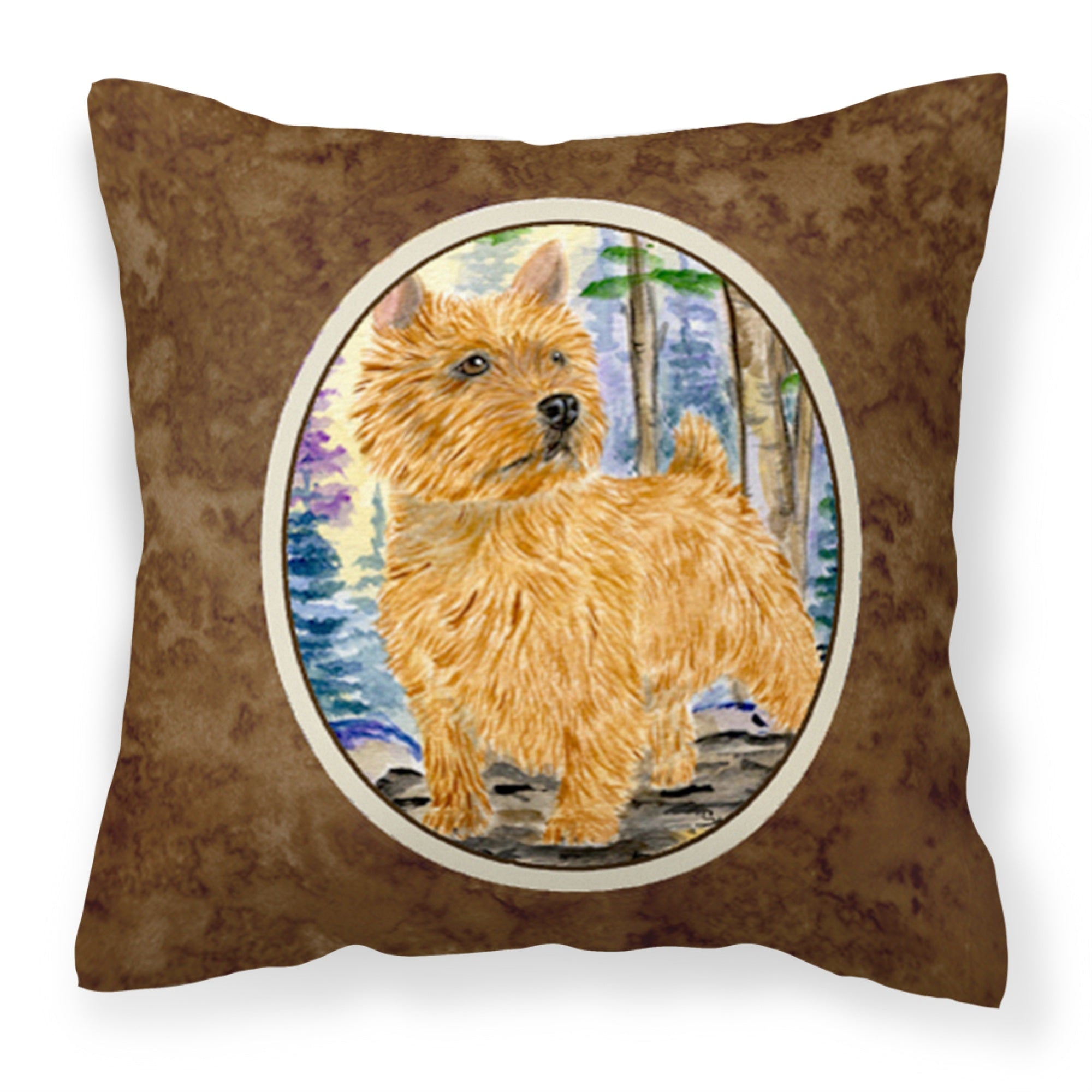 'Caroline'S Treasures Ss8011Pw1414 Norwich Terrier Decorative Canvas Fabric Pillow, Large, Multicolor'