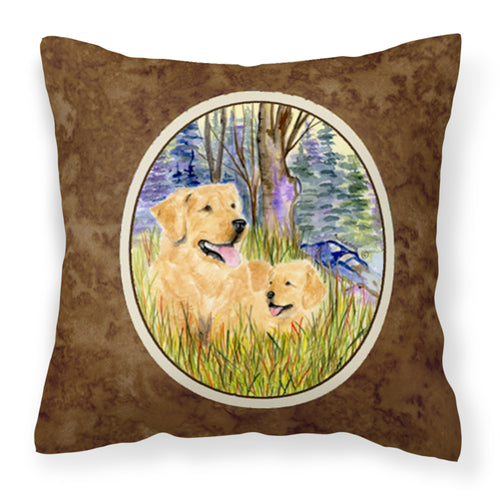 'Caroline'S Treasures Ss8014Pw1414 Golden Retriever Decorative Canvas Fabric Pillow, Large, Multicolor'