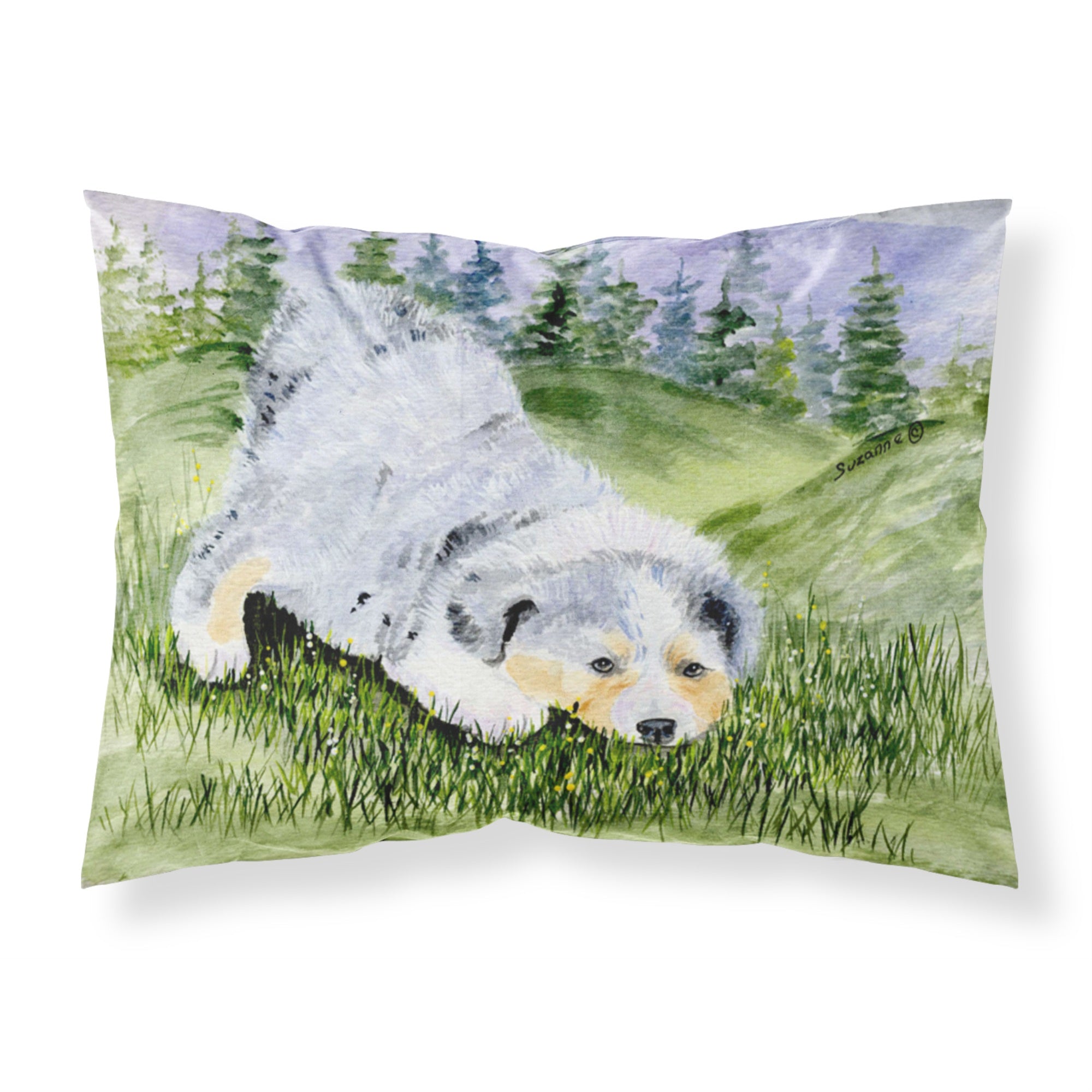 'Caroline'S Treasures Ss8015Pillowcase Australian Shepherd Moisture Wicking Fabric Standard Pillowcase, Large, Multicolor'