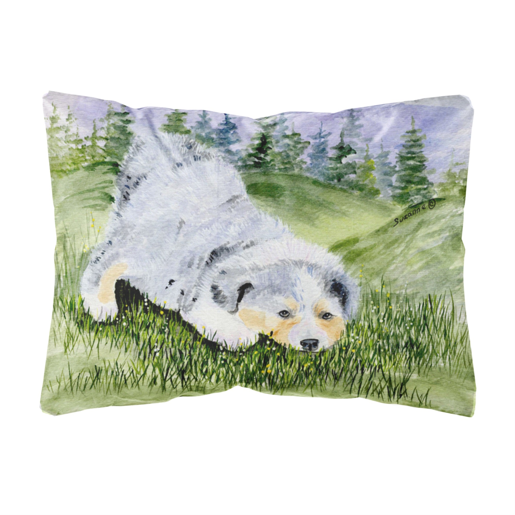 'Caroline'S Treasures Ss8015Pw1216 Australian Shepherd Decorative Canvas Fabric Pillow, Large, Multicolor'
