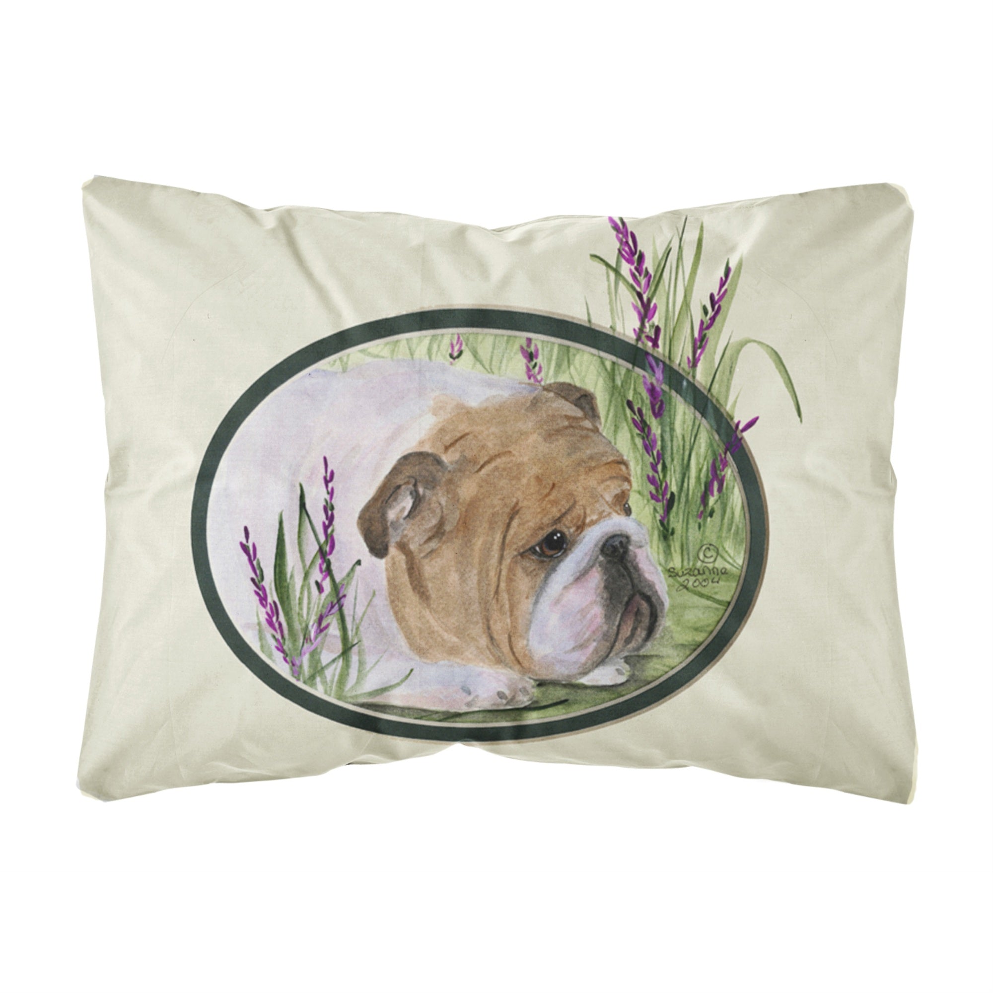 'Caroline'S Treasures Ss8023Pw1216 English Bulldog Decorative Canvas Fabric Pillow, Large, Multicolor'