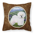 'Caroline'S Treasures Ss8025Pw1414 Bichon Frise Decorative Canvas Fabric Pillow, Large, Multicolor'