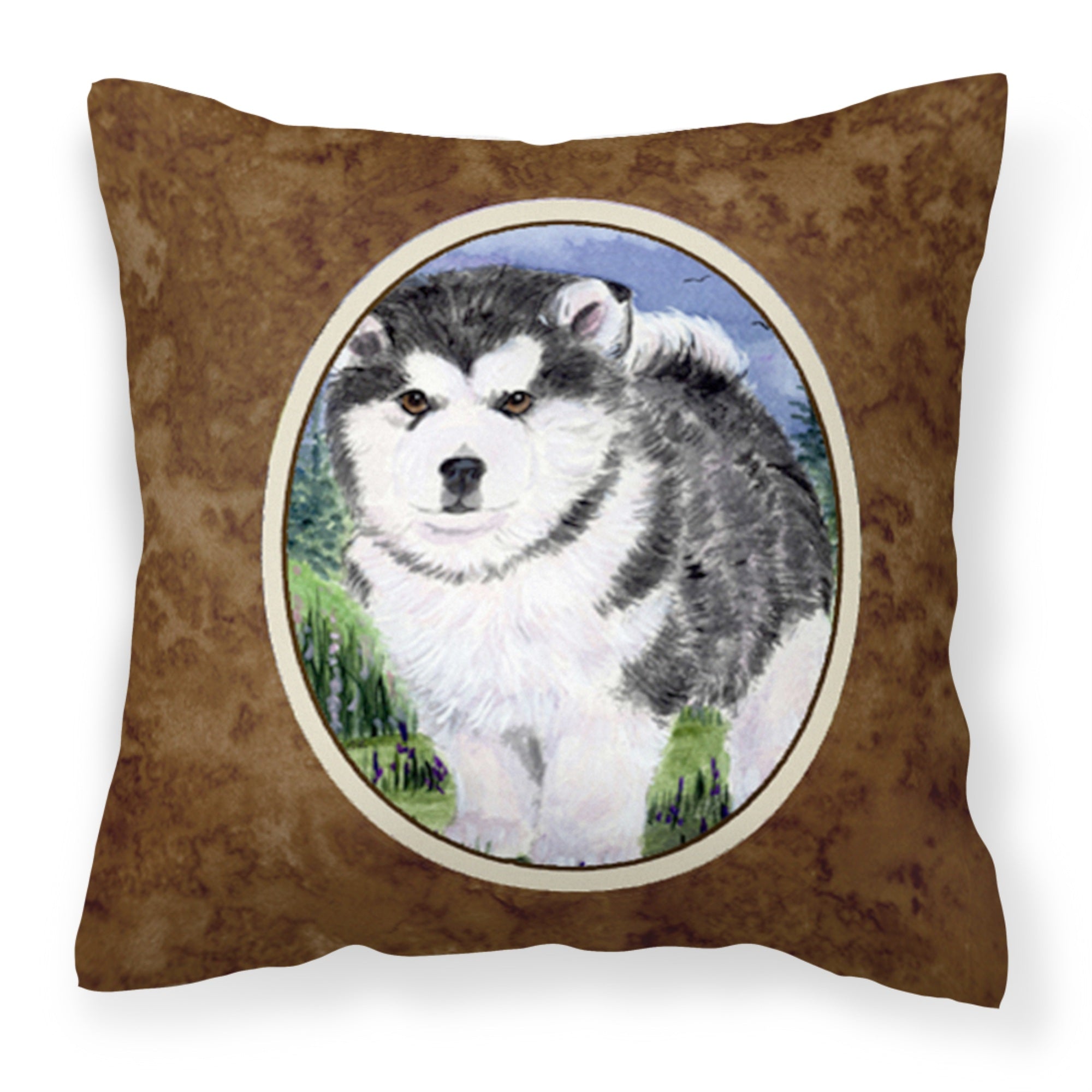 'Caroline'S Treasures Ss8027Pw1414 Alaskan Malamute Decorative Canvas Fabric Pillow, Large, Multicolor'