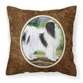 'Caroline'S Treasures Ss8028Pw1414 Japanese Chin Decorative Canvas Fabric Pillow, Large, Multicolor'
