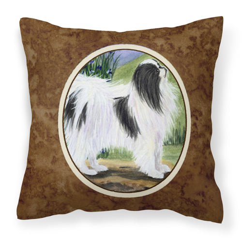 'Caroline'S Treasures Ss8028Pw1414 Japanese Chin Decorative Canvas Fabric Pillow, Large, Multicolor'