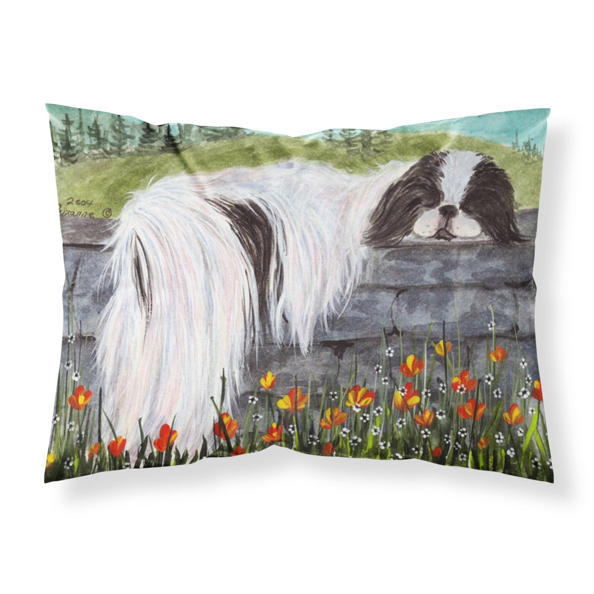 'Caroline'S Treasures Ss8030Pillowcase Japanese Chin Moisture Wicking Fabric Standard Pillowcase, Large, Multicolor'