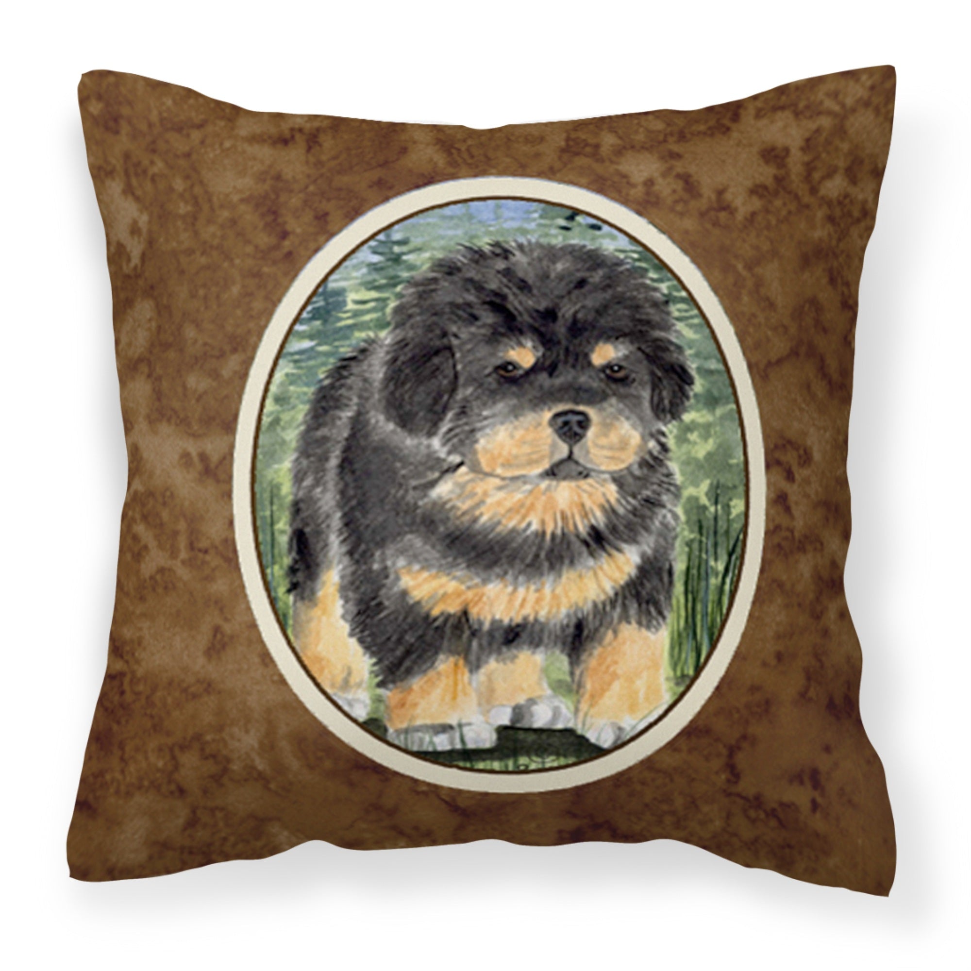 'Caroline'S Treasures Ss8031Pw1414 Tibetan Mastiff Decorative Canvas Fabric Pillow, Large, Multicolor'