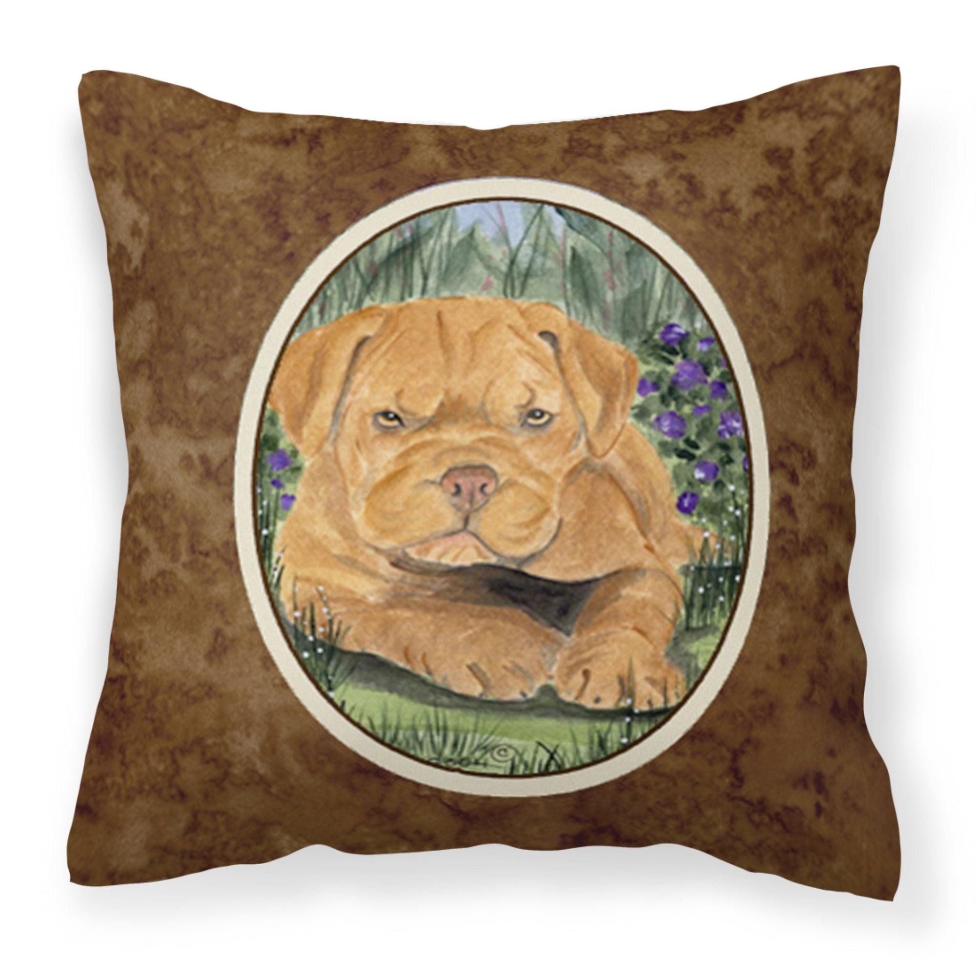 'Caroline'S Treasures Ss8032Pw1414 Dogue De Bordeaux Decorative Canvas Fabric Pillow, Large, Multicolor'