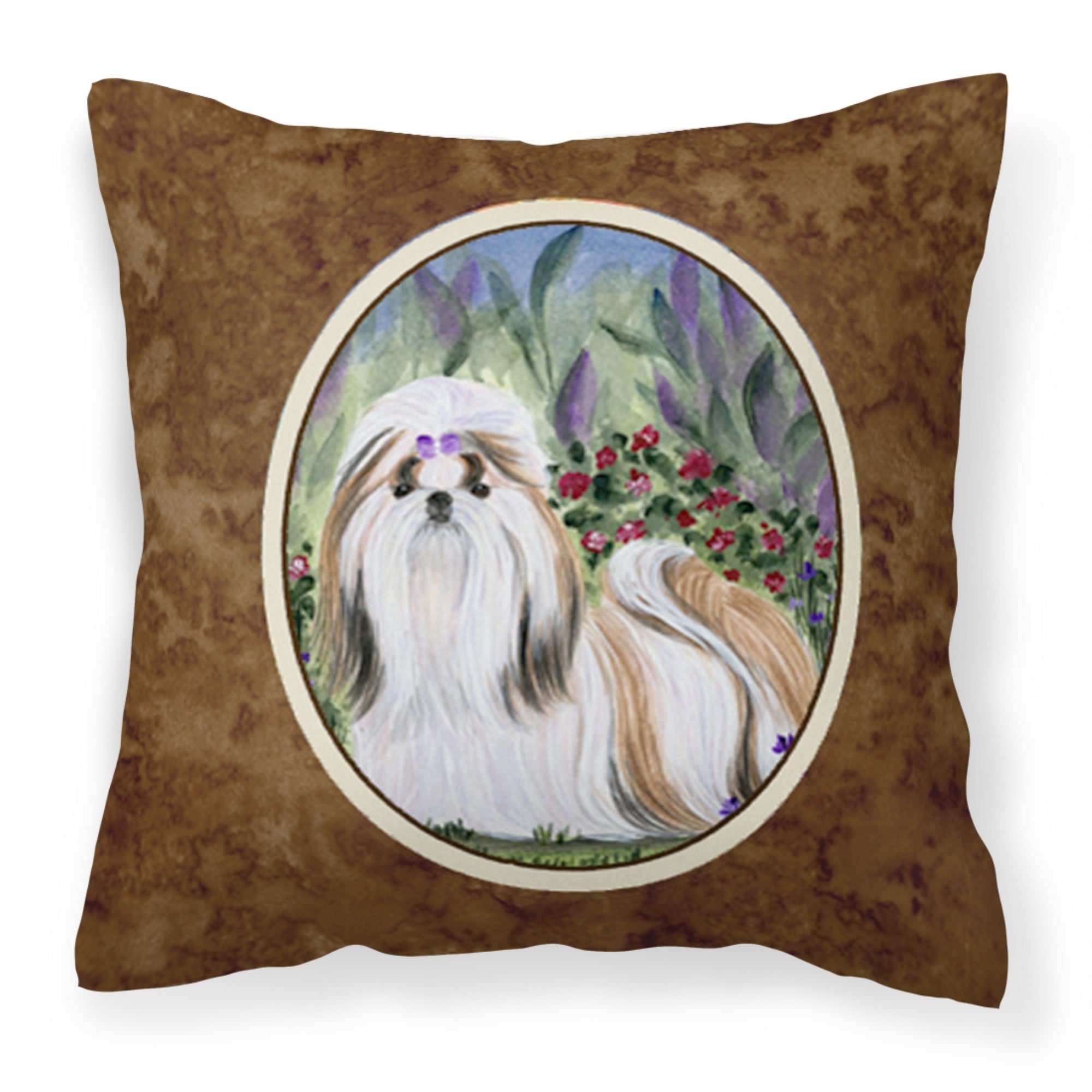'Caroline'S Treasures Ss8034Pw1414 Shih Tzu Decorative Canvas Fabric Pillow, Large, Multicolor'