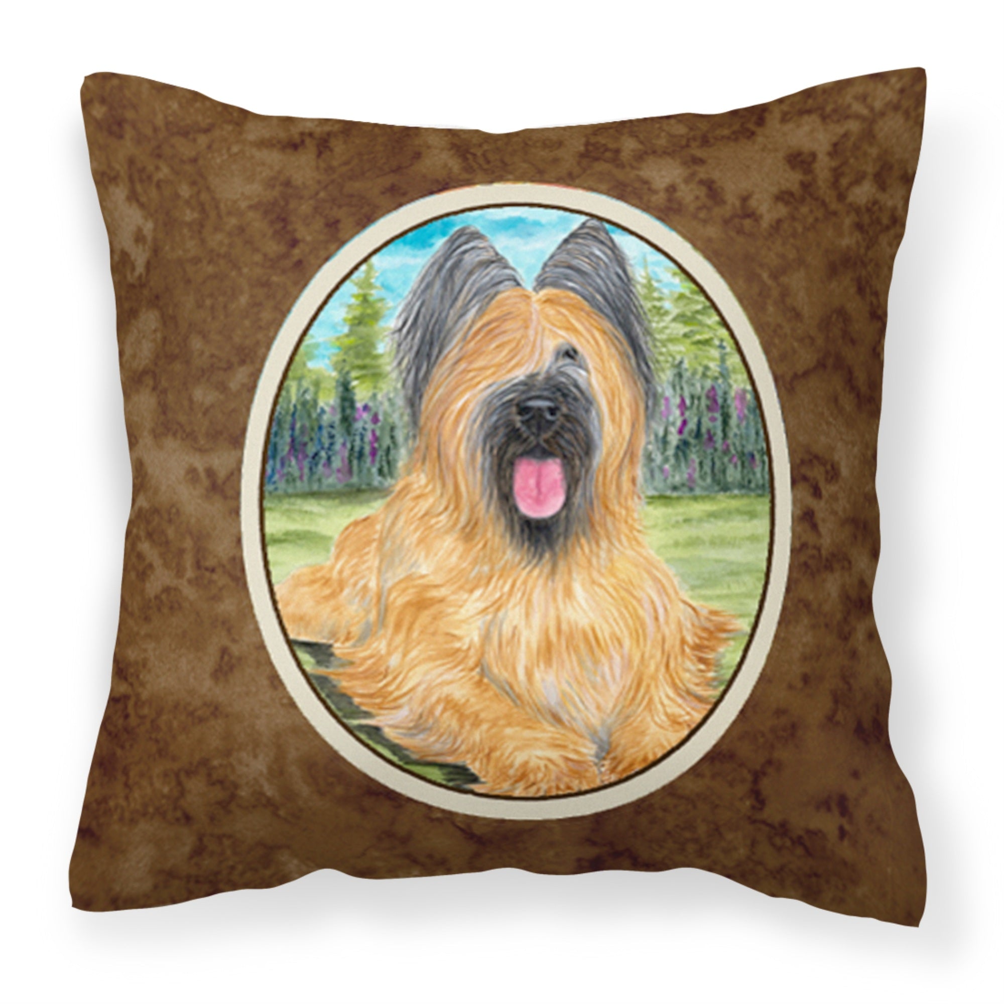 'Caroline'S Treasures Ss8035Pw1414 Briard Decorative Canvas Fabric Pillow, Large, Multicolor'