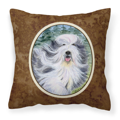 'Caroline'S Treasures Ss8037Pw1414 Bearded Collie Decorative Canvas Fabric Pillow, Large, Multicolor'