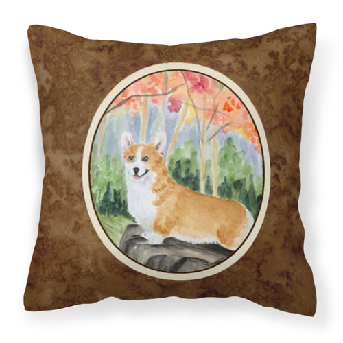 'Caroline'S Treasures Ss8039Pw1414 Corgi Decorative Canvas Fabric Pillow, Large, Multicolor'