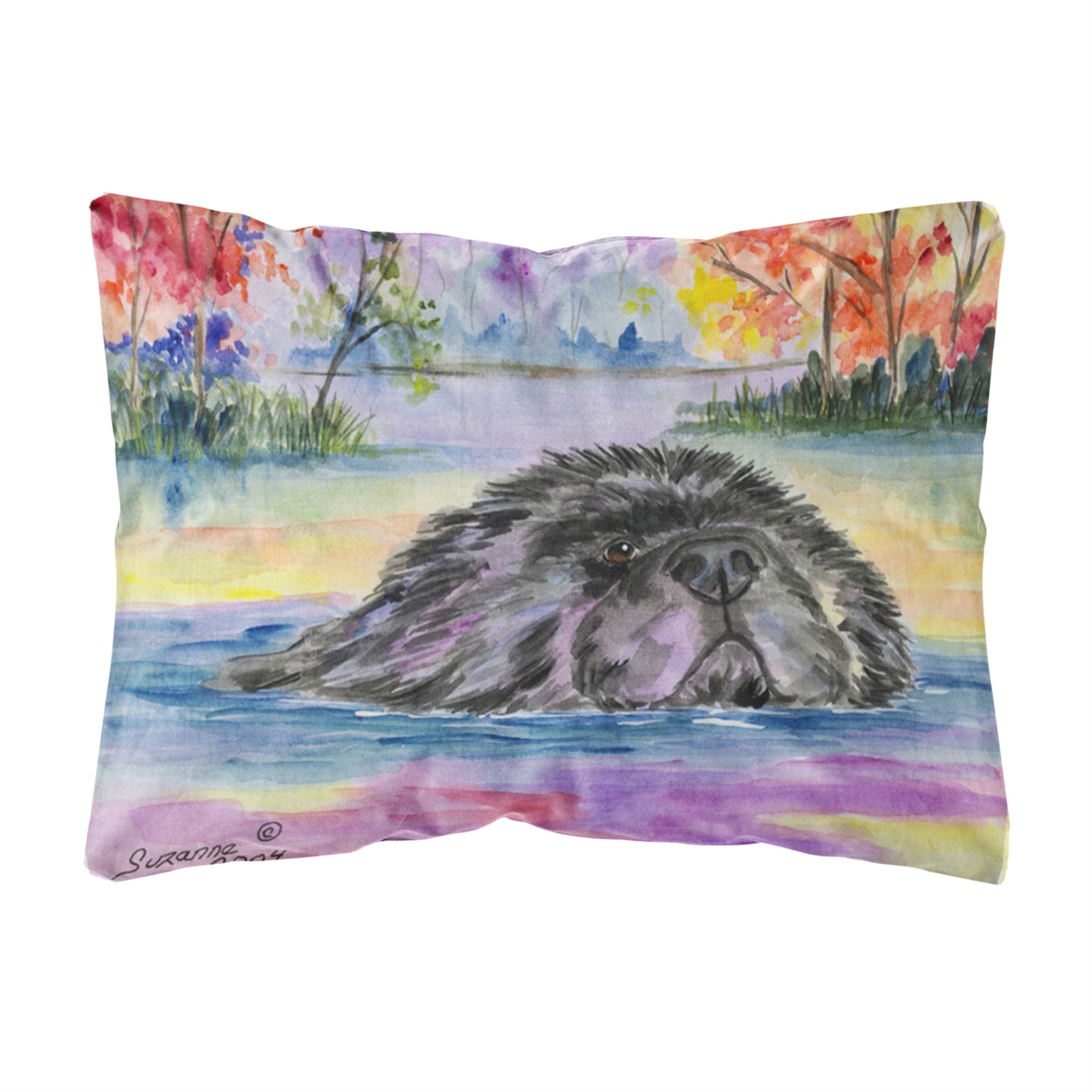 'Caroline'S Treasures Ss8040Pw1216 Newfoundland Decorative Canvas Fabric Pillow, Large, Multicolor'