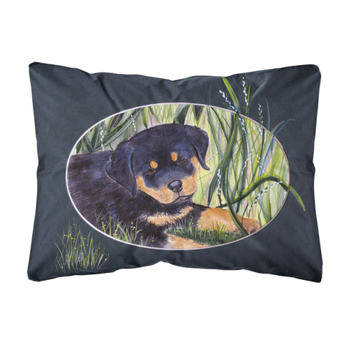 'Caroline'S Treasures Ss8053Pw1216 Rottweiler Decorative Canvas Fabric Pillow, Large, Multicolor'