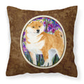 'Caroline'S Treasures Ss8061Pw1414 Shiba Inu Decorative Canvas Fabric Pillow, Large, Multicolor'