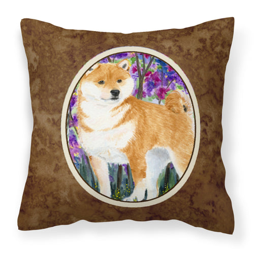 'Caroline'S Treasures Ss8061Pw1414 Shiba Inu Decorative Canvas Fabric Pillow, Large, Multicolor'
