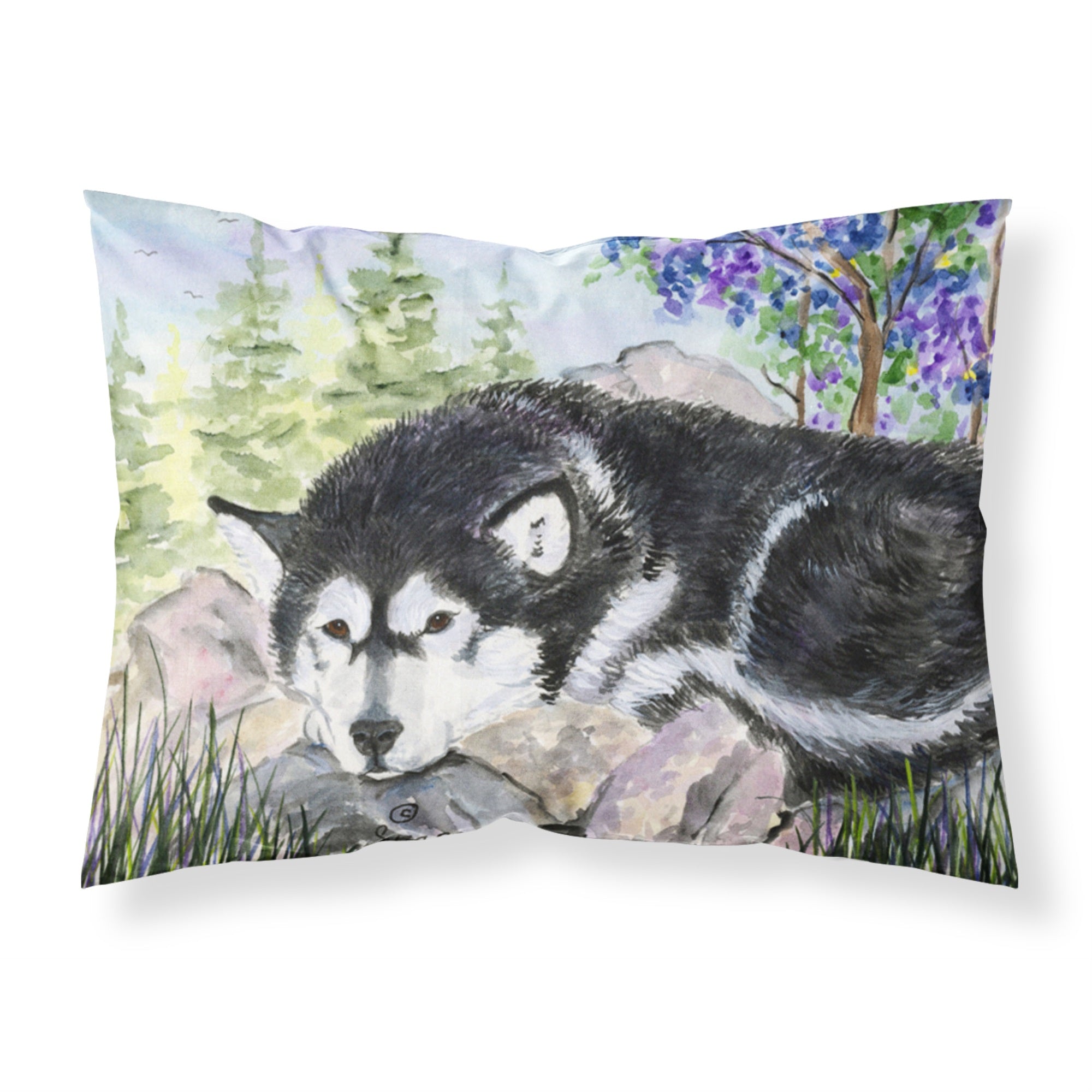 'Caroline'S Treasures Ss8062Pillowcase Alaskan Malamute Moisture Wicking Fabric Standard Pillowcase, Large, Multicolor'