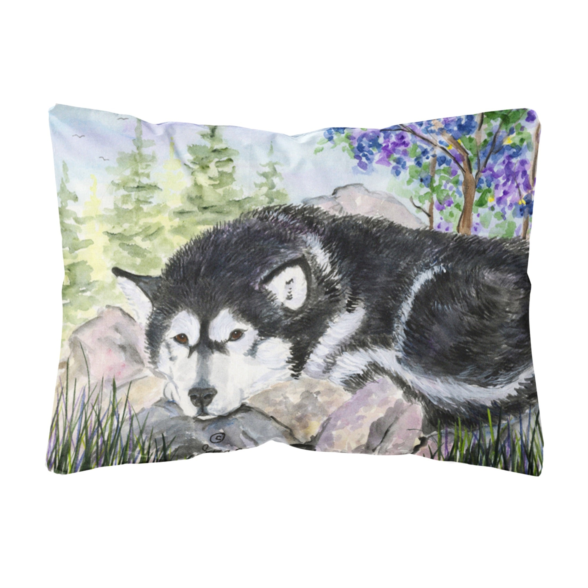 'Caroline'S Treasures Ss8062Pw1216 Alaskan Malamute Decorative Canvas Fabric Pillow, Large, Multicolor'