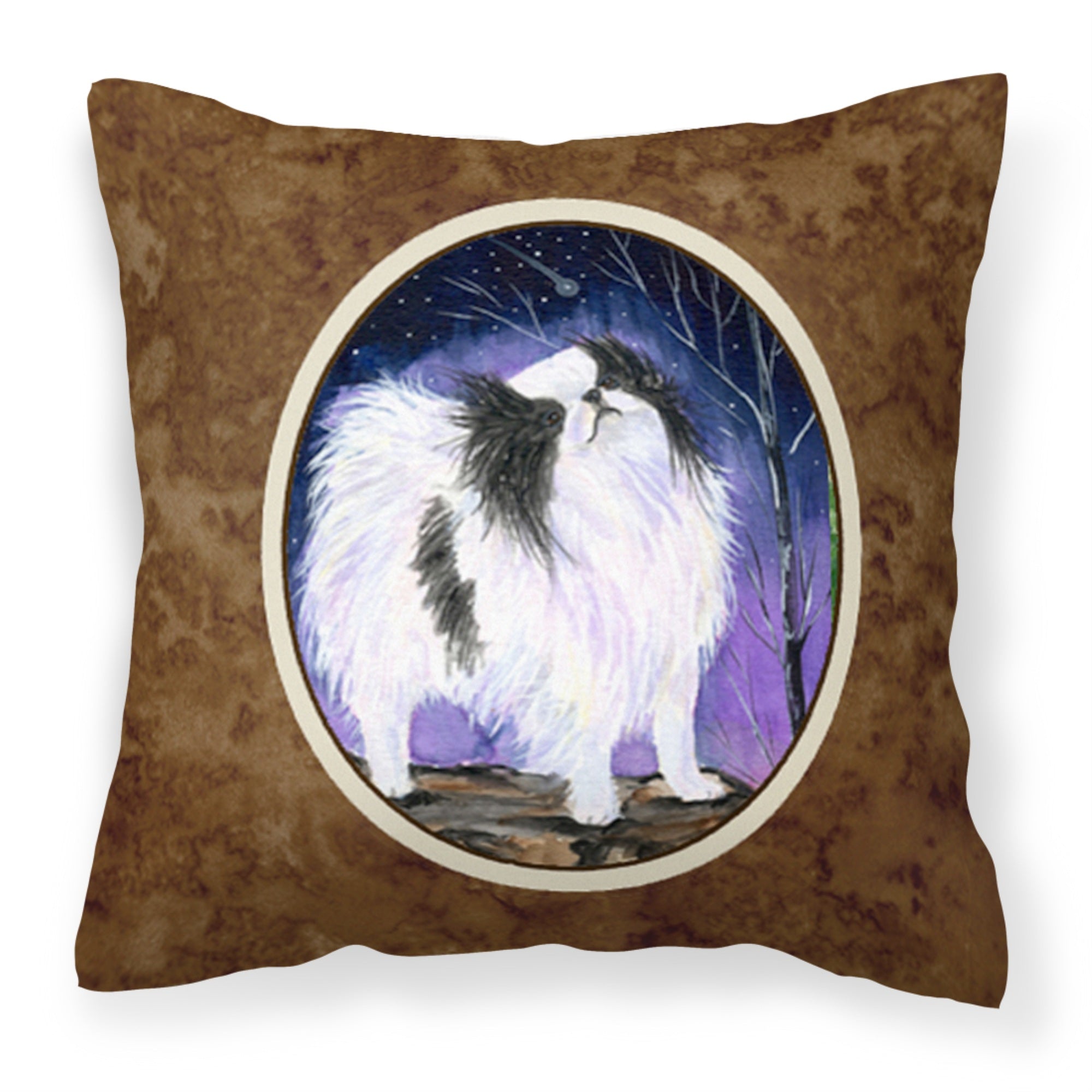 'Caroline'S Treasures Ss8070Pw1414 Japanese Chin Decorative Canvas Fabric Pillow, Large, Multicolor'