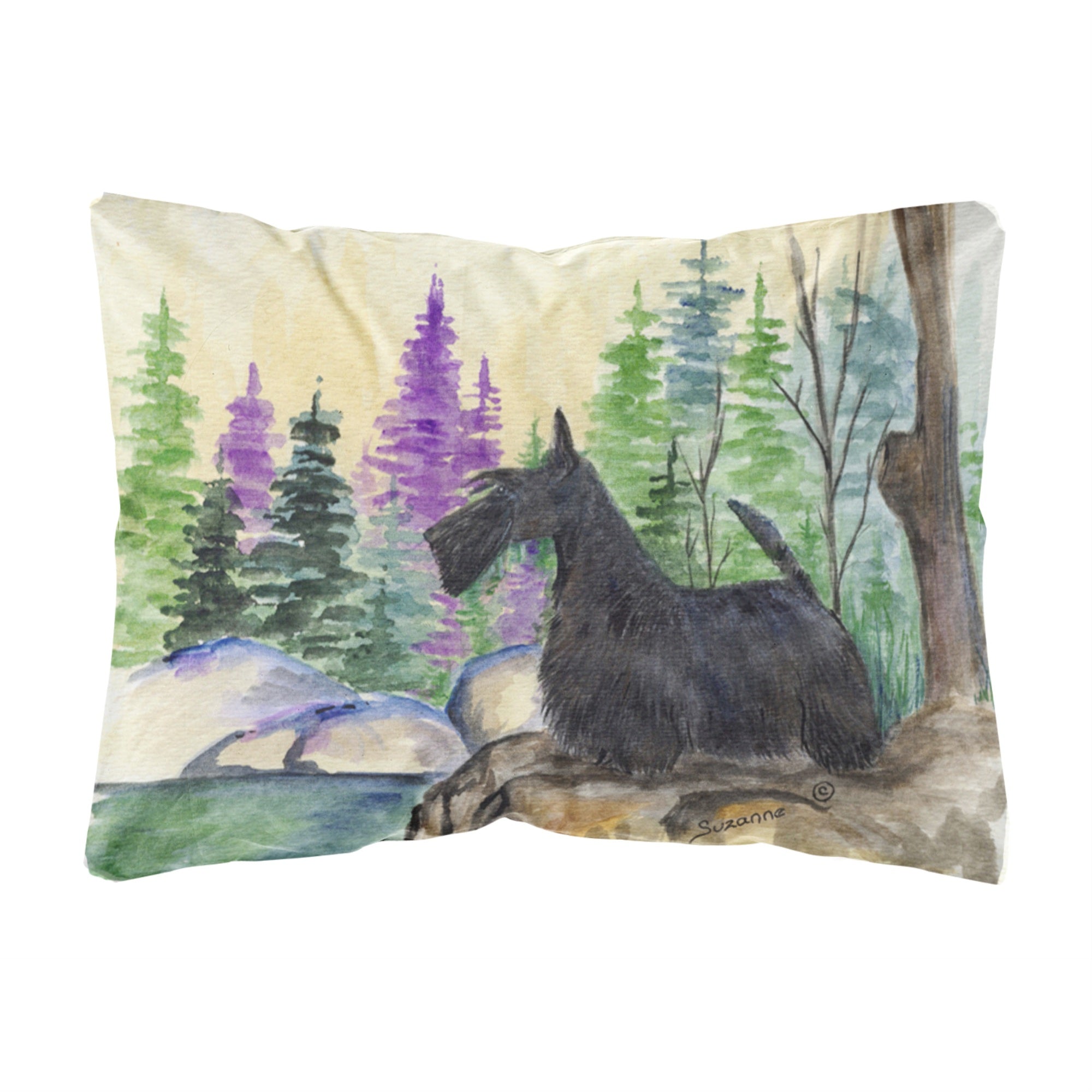 'Caroline'S Treasures Ss8101Pw1216 Scottish Terrier Decorative Canvas Fabric Pillow, Large, Multicolor'