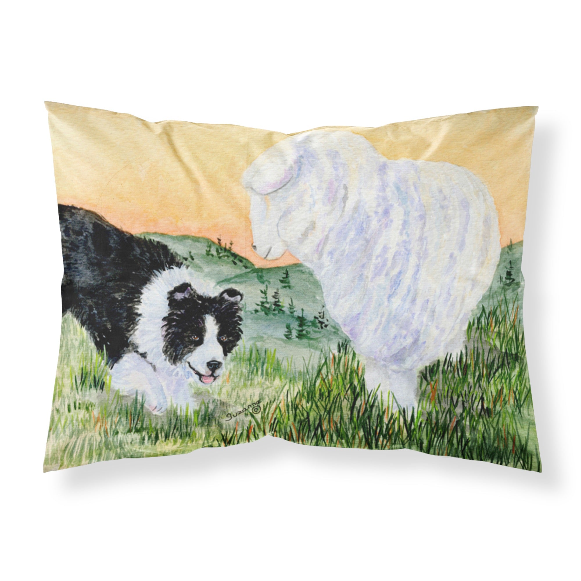 'Caroline'S Treasures Ss8103Pillowcase Border Collie Moisture Wicking Fabric Standard Pillowcase, Large, Multicolor'