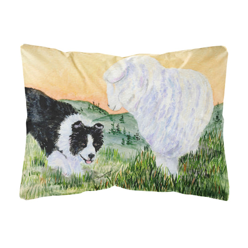 'Caroline'S Treasures Ss8103Pw1216 Border Collie Decorative Canvas Fabric Pillow, Large, Multicolor'