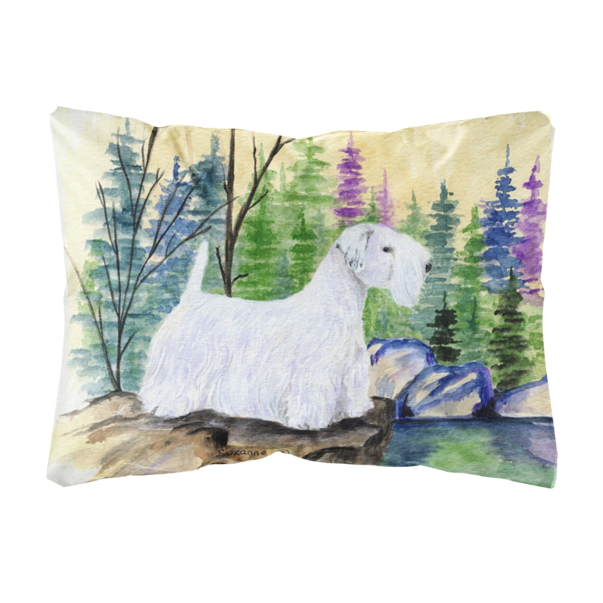 'Caroline'S Treasures Ss8104Pw1216 Sealyham Terrier Decorative Canvas Fabric Pillow, Large, Multicolor'