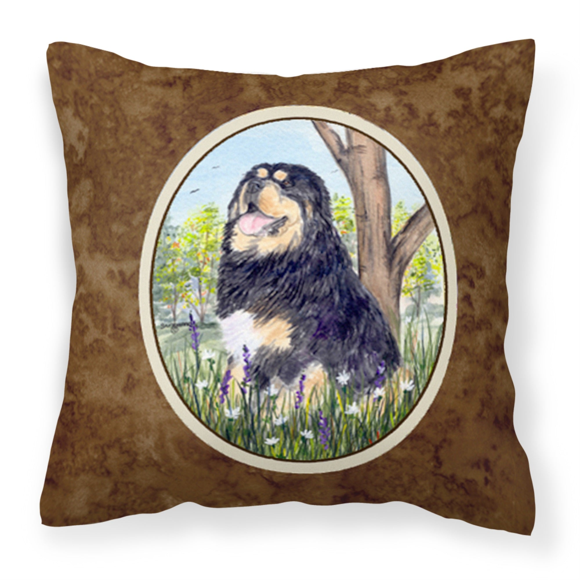 'Caroline'S Treasures Ss8106Pw1414 Tibetan Mastiff Decorative Canvas Fabric Pillow, Large, Multicolor'