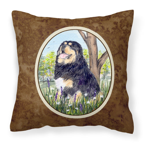 'Caroline'S Treasures Ss8106Pw1414 Tibetan Mastiff Decorative Canvas Fabric Pillow, Large, Multicolor'