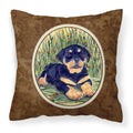 'Caroline'S Treasures Ss8107Pw1414 Rottweiler Decorative Canvas Fabric Pillow, Large, Multicolor'