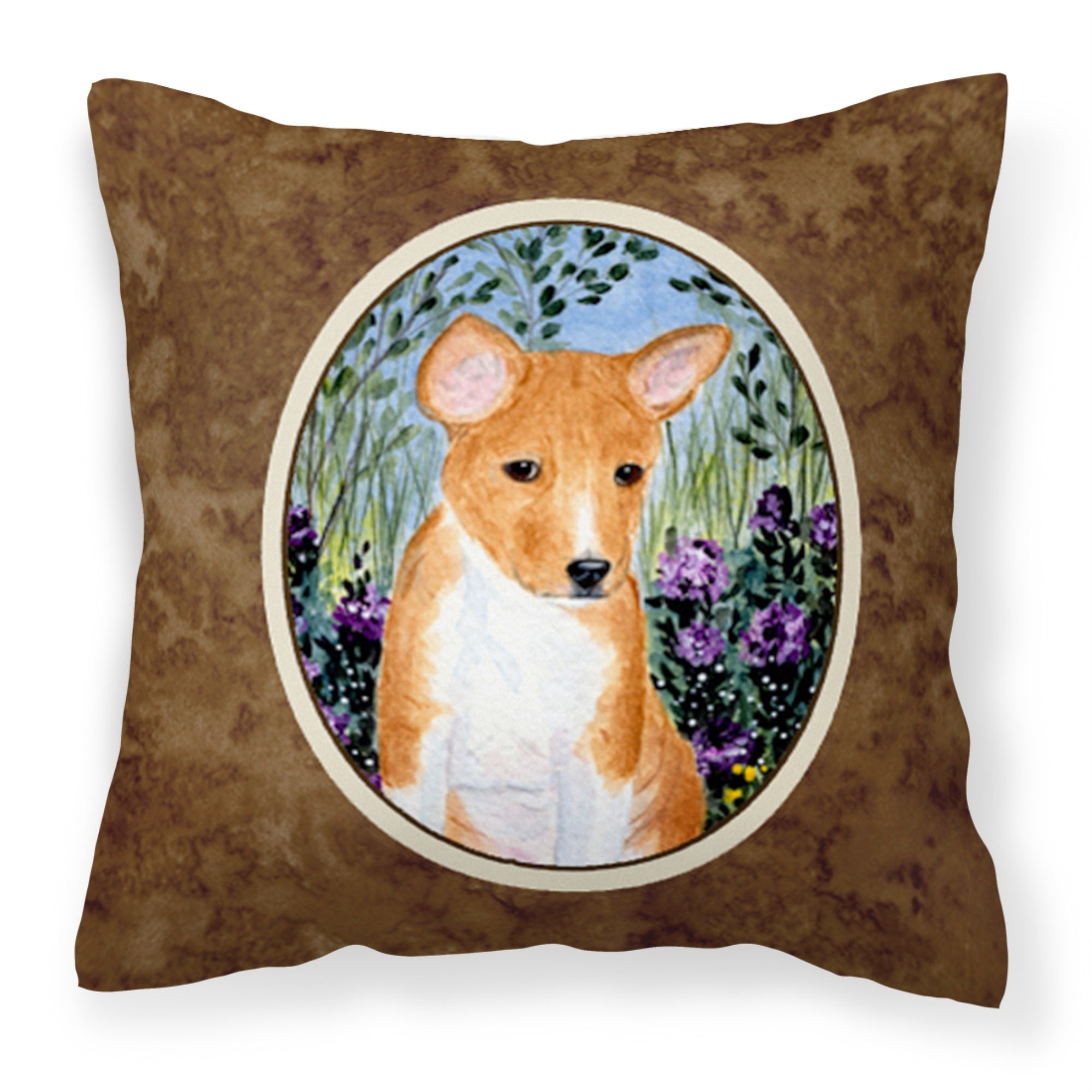 'Caroline'S Treasures Ss8108Pw1414 Basenji Decorative Canvas Fabric Pillow, Large, Multicolor'