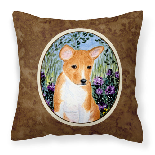 'Caroline'S Treasures Ss8108Pw1414 Basenji Decorative Canvas Fabric Pillow, Large, Multicolor'